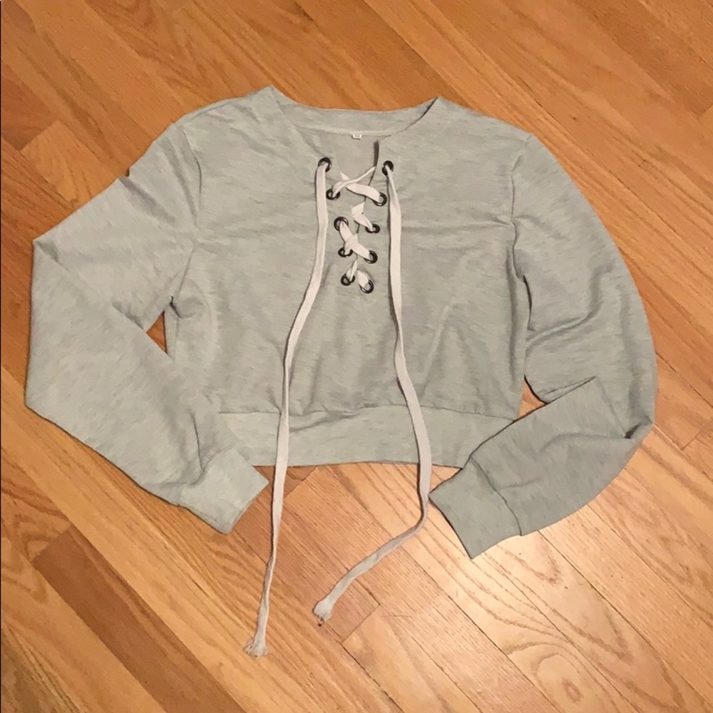 Soft Gray cropped sweatshirt